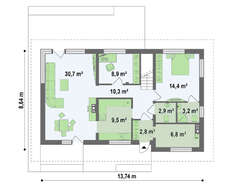 Проект двоповерхового котеджу площею 180 кв.