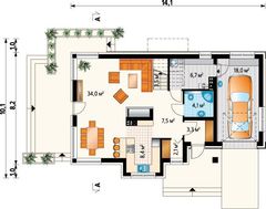 Проект двоповерхової вілли з терасою та еркерами