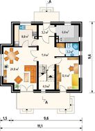 Невеликий заміський будинок з мансардою та еркером