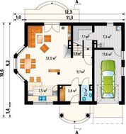 Архітектурний проект чудового заміського котеджу з гарним еркером