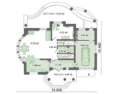 Гарна заміська вілла з еркером та оригінальними балконами