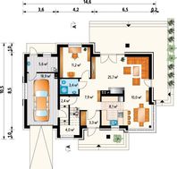 Гарний заміський будинок з великою та зручною терасою