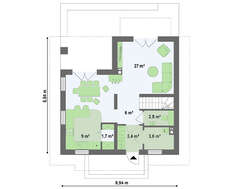 Проект невеликого котеджу з мансардними вікнами