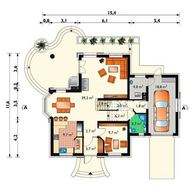 Затишний заміський котедж з неординарним дизайном і плавними лініями