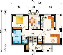 Симпатичний котедж з гаражем в цокольному поверсі