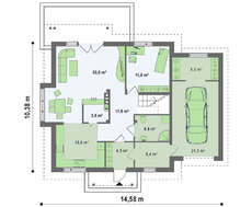 Проект будинку з мансардою площею 217 m²