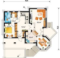 Дивовижний проект котеджу з гаражем на 2 машини в цокольному поверсі