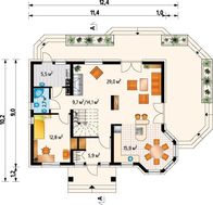 Двоповерховий житловий будинок з трьома балконами