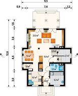План чудового будинку з еркерами і балконами