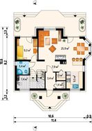 Традиційний проект будинку до 150 m² з мансардою