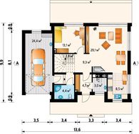 Проект сучасного мансардного котеджу з чотирма спальнями