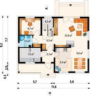 Котедж з мансардою 12м на 9м