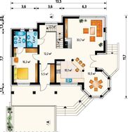 Проект вілли з мансардою зі строгим фасадом