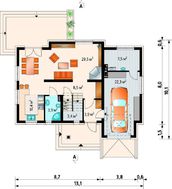 Проект затишного мансардного будинку з широкими балконами