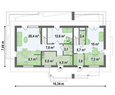 Проект мансардного котеджу площею 185 м ²