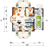 Проект гарного будинку з гаражем на одну машину
