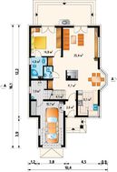 Оригінальний проект котеджу з гаражем на 1 автомобіль