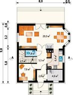 Компактний котедж в два поверхи з балконом