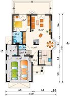 Будинок з багатоскатним дахом і гаражем на 2 автомобілі