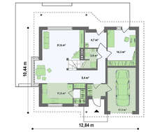 Готовий проект будинку з мансардою 10 на 12 м