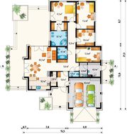 Гарний одноповерховий котедж з вбудованим гаражем для 2 машин