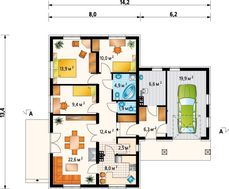 Проект одноповерхового котеджу на 118 кв. м з прибудованим блоком технічних приміщень