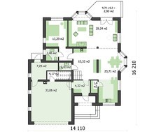 Планування будинку в два поверхи на 241 кв. м з просторим гаражем