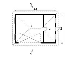 Гараж з широким в'їздом і господарським приміщенням
