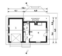 Проект одноповерхової будівлі з гаражем, санвузлом і каміном