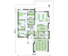 Проект одноповерхового класичного котеджу площею 172 кв.м з гаражем та мансардою
