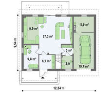 Проект сімейного будинку з мансардою площею 190 м²