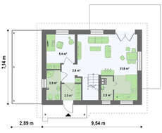 Проект двоповерхового економ будинку 100 m²
