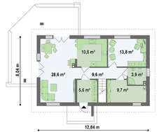 Проект затишного гарного котеджу з мансардою площею 161 кв.м