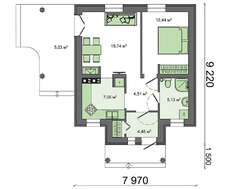Проект садового будиночка 8 на 8