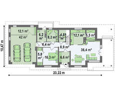 Проект заміського приватного будинку загальною площею 257 кв.
