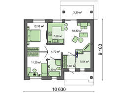 Проект невеликого одноповерхового будинку