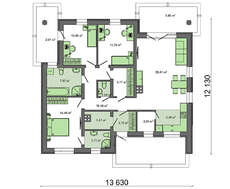 Проект одноповерхового будинку 116 m²