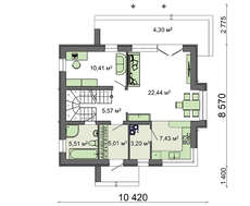 Проект стильного будинку з еркером площею 125 кв.