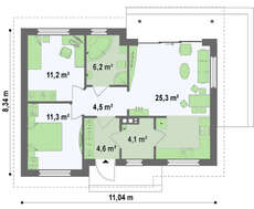 Проект простого недорогого одноповерхового будинку