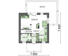 Проект невеликого дачного будинку з мансардою