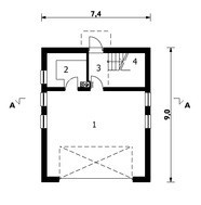 Гаражне приміщення з житловою частиною на горищі