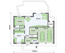 Проект просторого будинку з гаражем для двох авто
