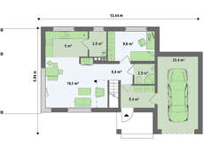 Проект двоповерхового котеджу з плоским дахом і просторою терасою