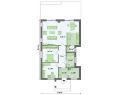 Дбайливий проект компактного одноповерхового котеджу