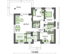 Проект стильного одноповерхового класичного будинку