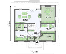 Класичний проект заміського котеджу 10 на 12