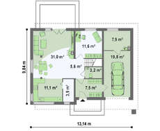 Проект стильного двоповерхового будинку площею до 200 m²