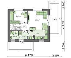 Проект будинку з мансардою 7 на 9 в традиційному стилі