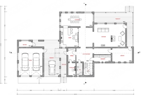 Архітектурний проект для будівництва двоповерхового особняка 530 m²