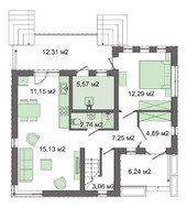 План шикарного особняка з чотирма спальнями